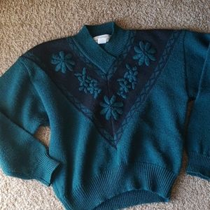 Vintage embroidered wool sweater